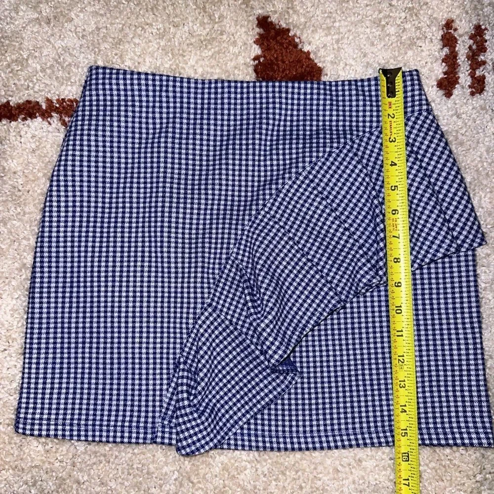 Topshop Blue Gingham Ruffle Mini Skirt | Ruffled MiniSkirt woman’s juniors 6